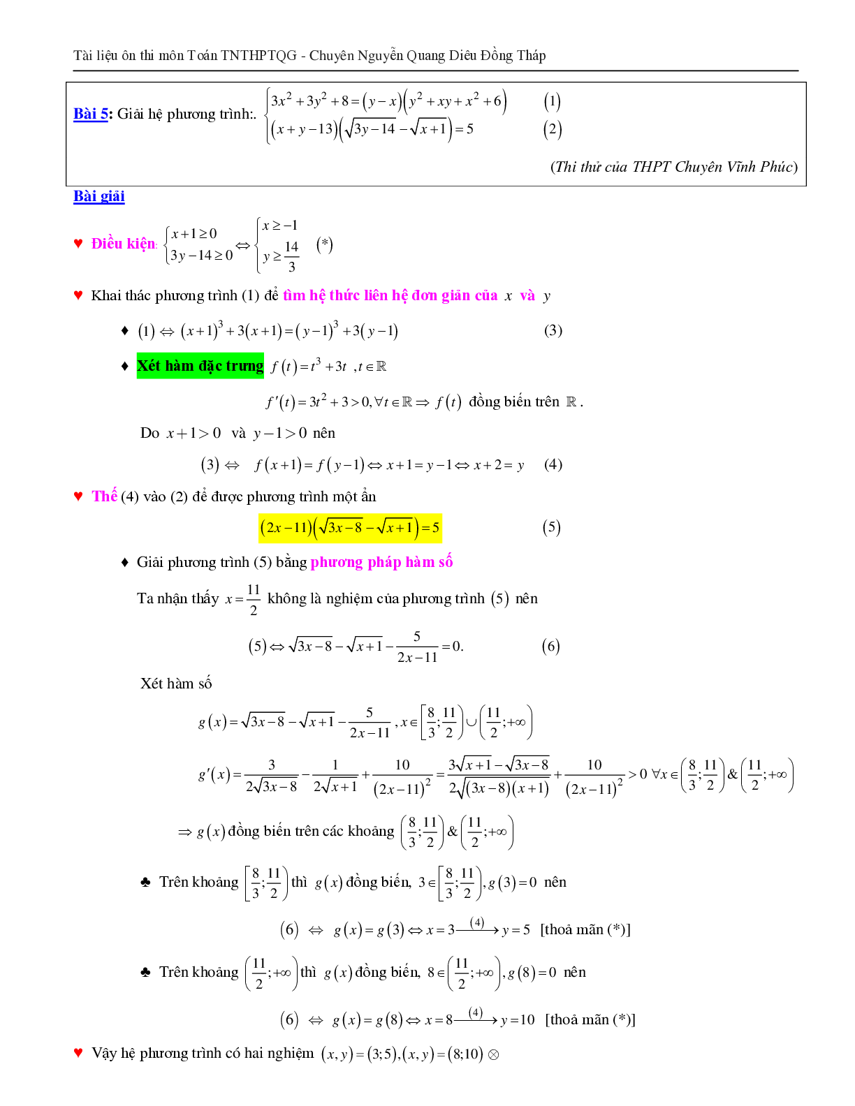 Giải hệ phương trình bằng phương pháp hàm số (trang 6)