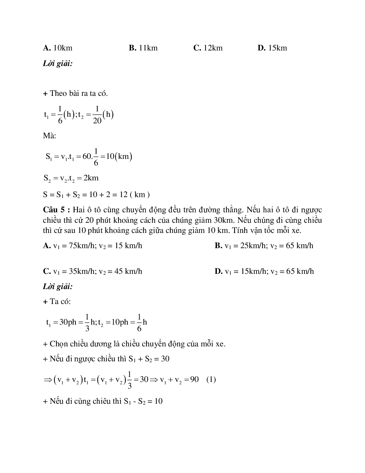 Phương pháp giải và bài tập về Xác định vận tốc trung bình. xác định các giá trị trong chuyển động thẳng đều (trang 3)