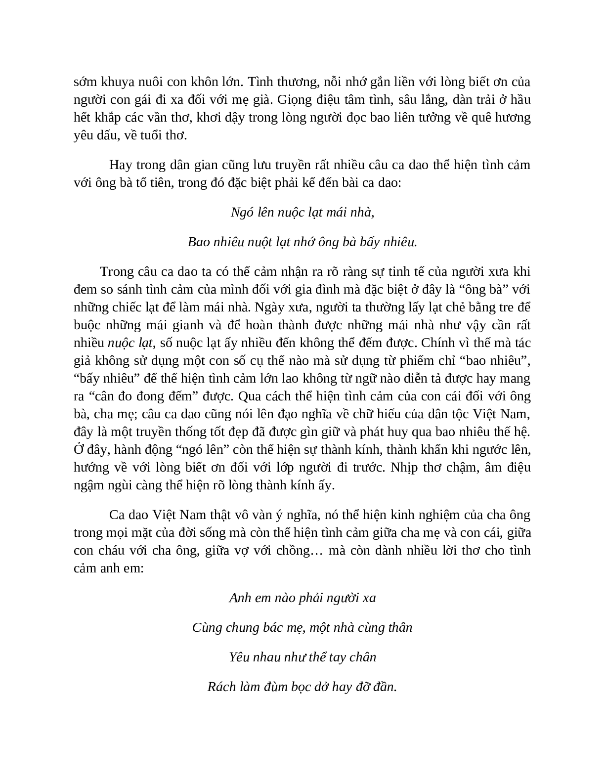 Sơ đồ tư duy bài Ca dao, dân ca những câu hát về tình cảm gia đình dễ nhớ, ngắn nhất - Ngữ văn lớp 7 (trang 7)