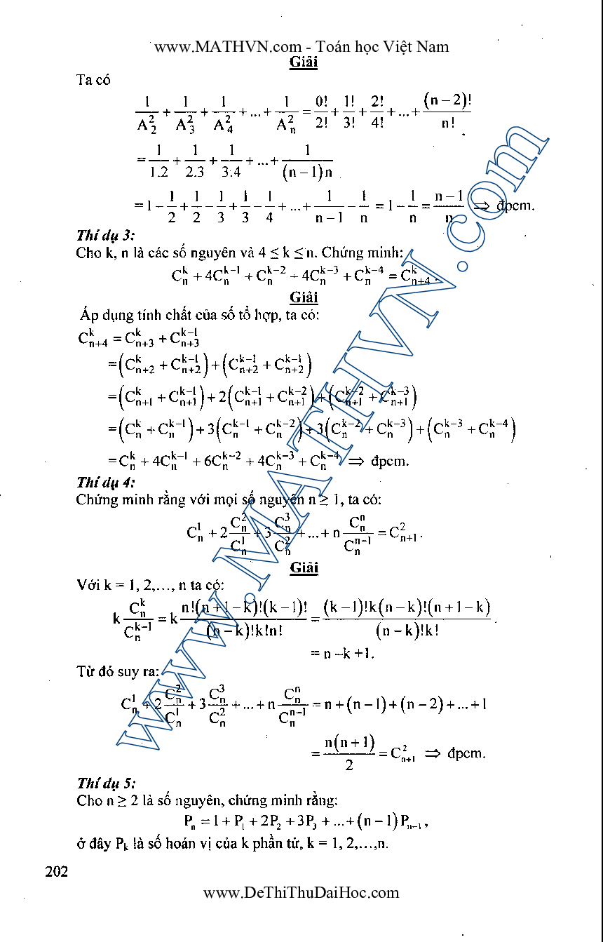 Các bài toán về số tổ hợp - chỉnh hợp và phép đếm môn Toán lớp 11 (trang 2)