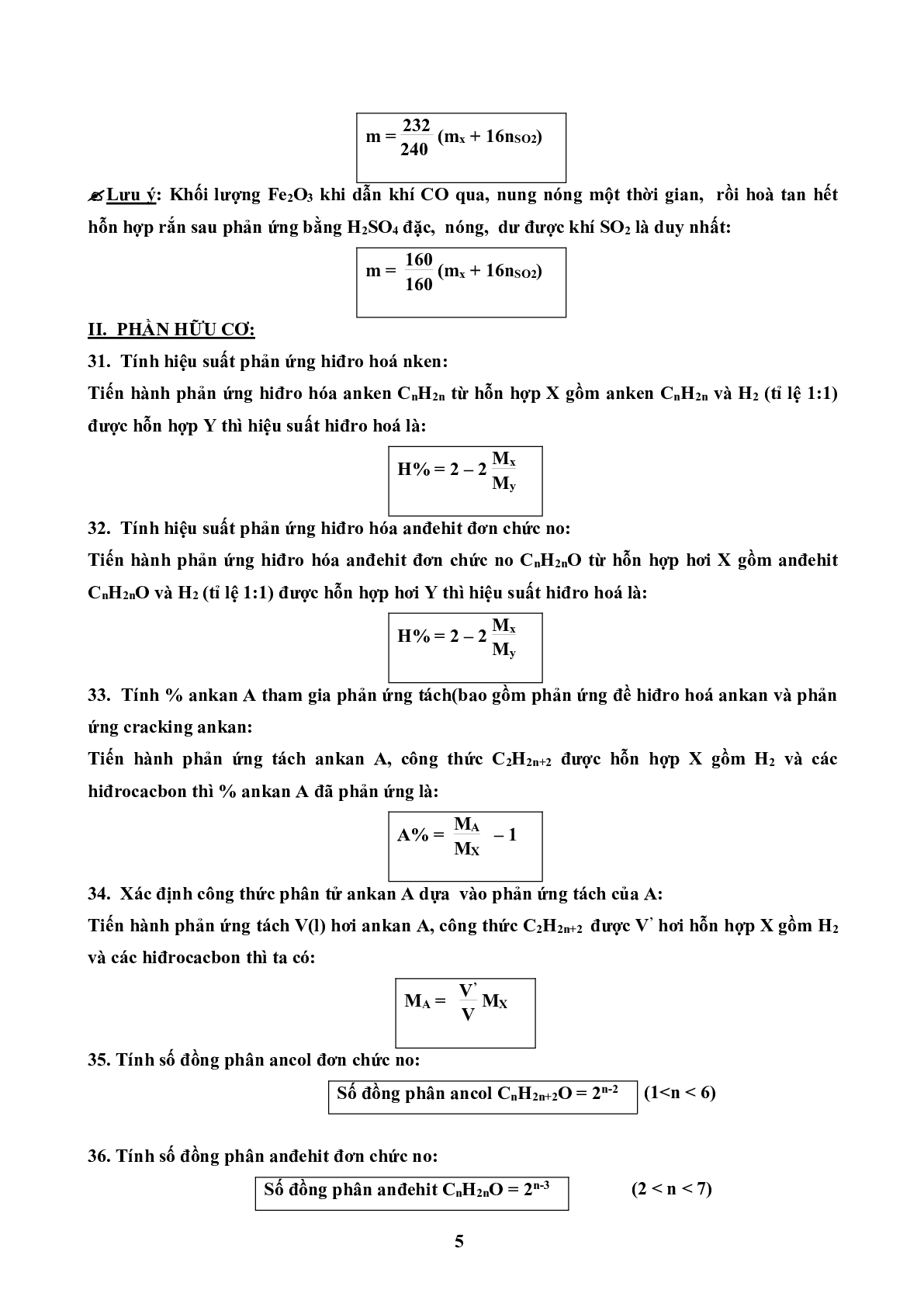 Các công thức giải nhanh trắc nghiệm Hóa học lớp 9 hay nhất 2023 (trang 5)
