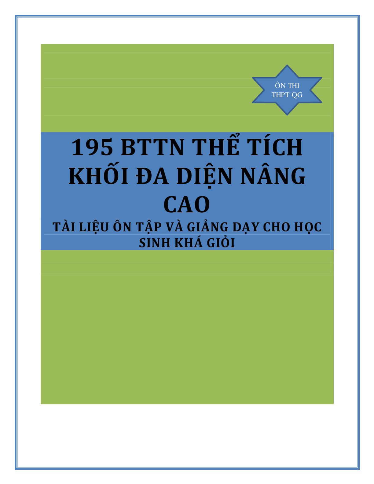 195 bài tập trắc nghiệm thể tích khối đa diện nâng cao - có đáp án (trang 1)