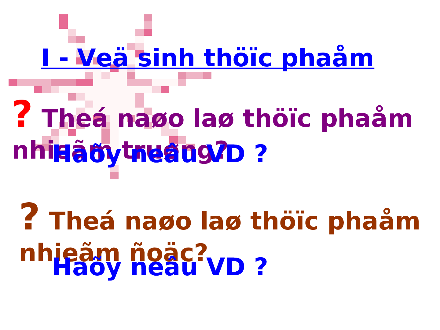 Bài giảng Công nghệ 6 Tiết 40: Vệ sinh an toàn thực phẩm (trang 4)