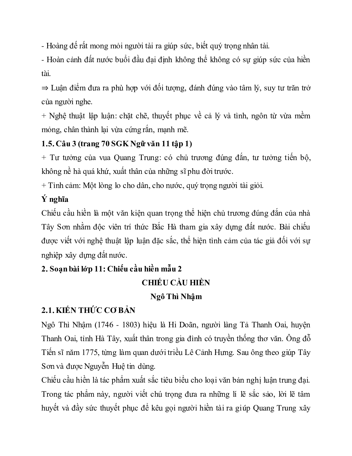 Soạn bài Chiếu cầu hiền - ngắn nhất Soạn văn 11 (trang 2)