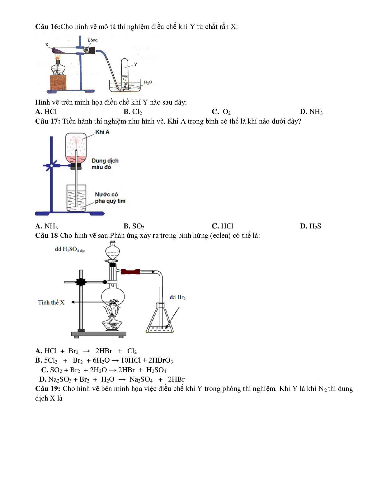 Bài tập về hình vẽ thí nghiệm hóa học có chọn lọc (trang 6)