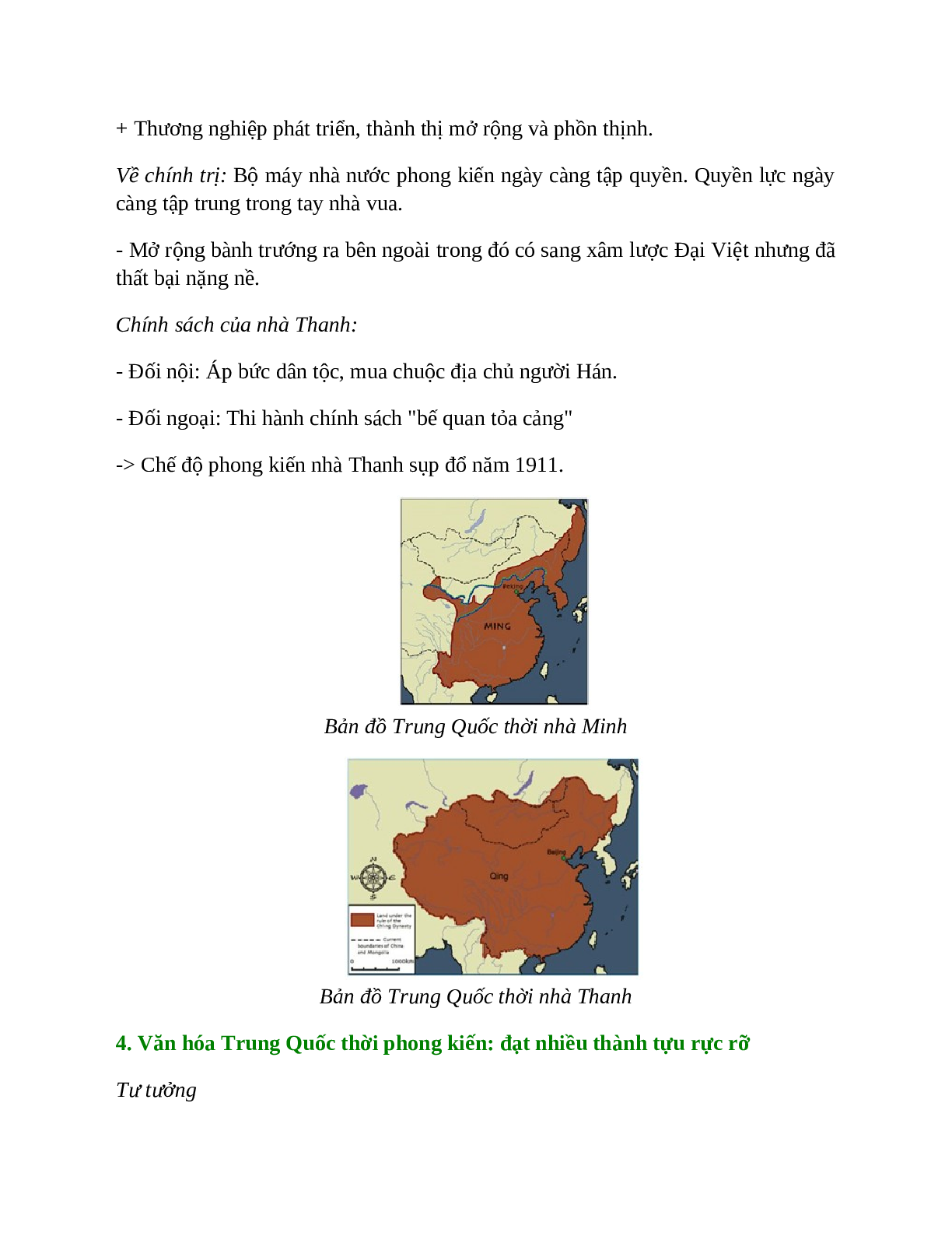 Lịch Sử 10 Bài 5 (Lý thuyết và trắc nghiệm): Trung Quốc thời phong kiến (trang 4)