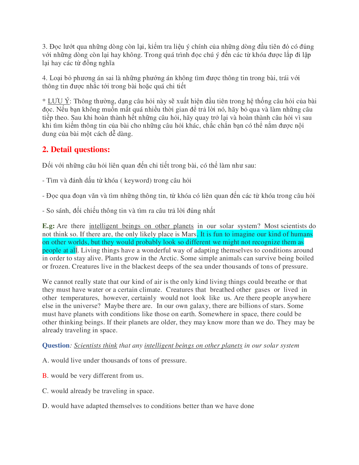 Chiến thuật làm Bài đọc hiểu môn Tiếng anh (trang 2)