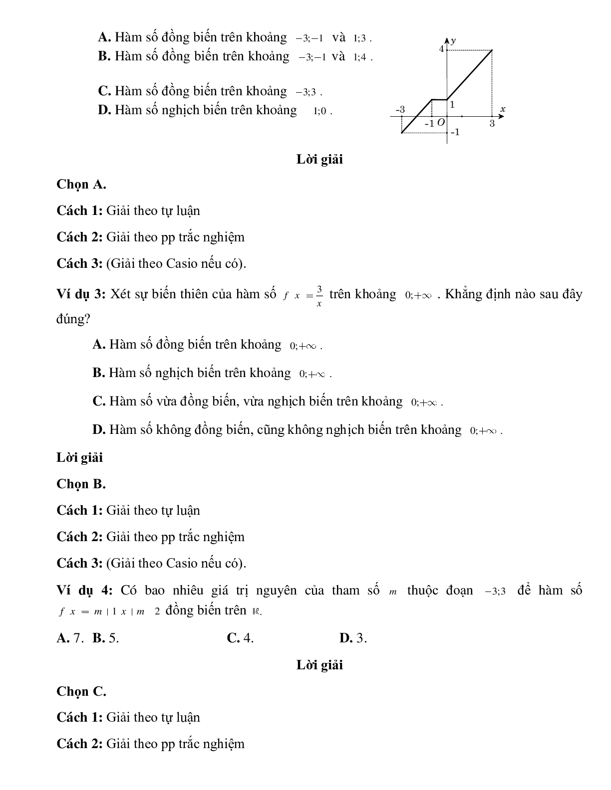 Bài tập tự luyện xét sự biến thiên của hàm số trên khoảng cho trước Toán 10 (trang 2)