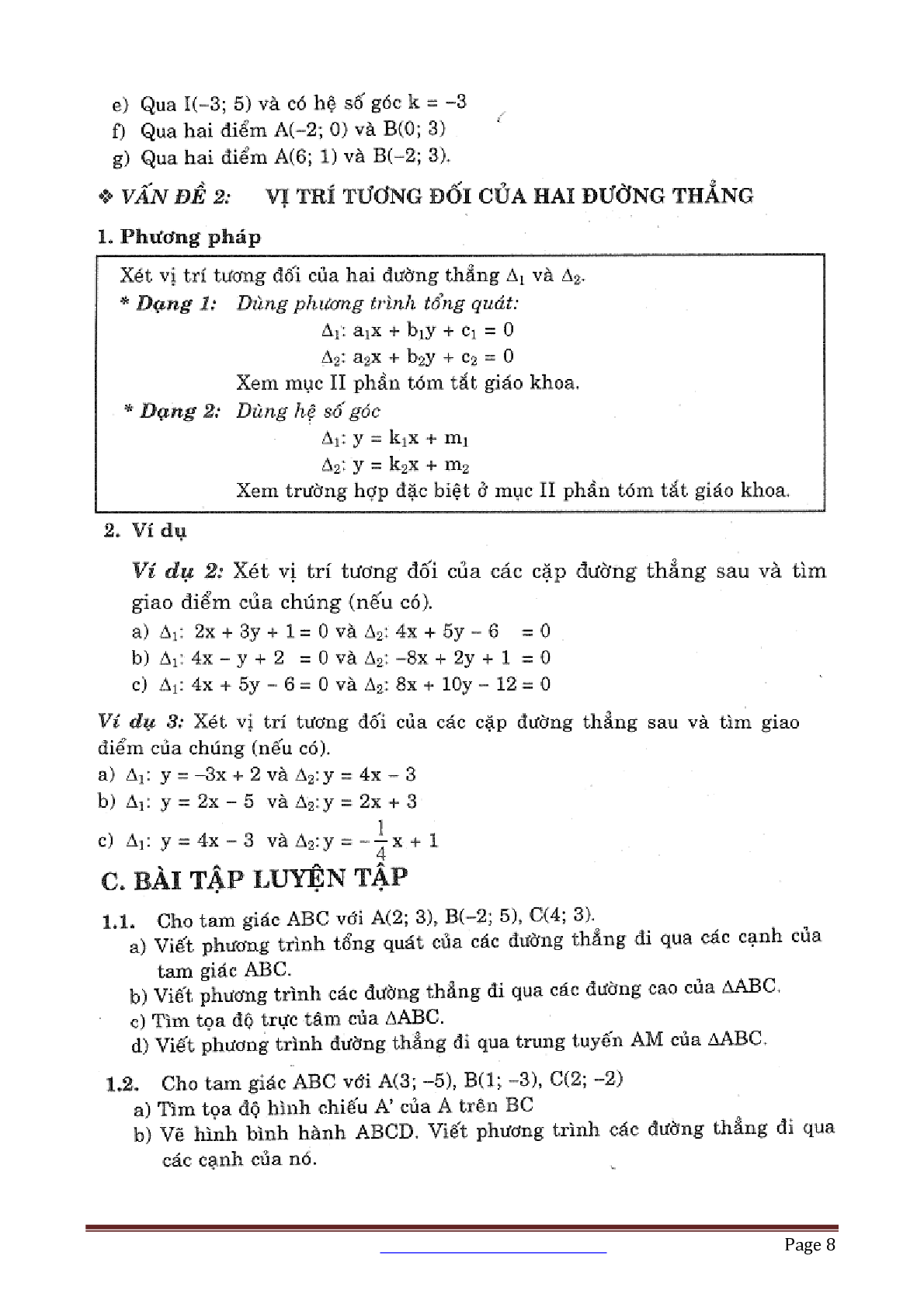17 dạng toán hình học giải tích phẳng Oxy (trang 8)