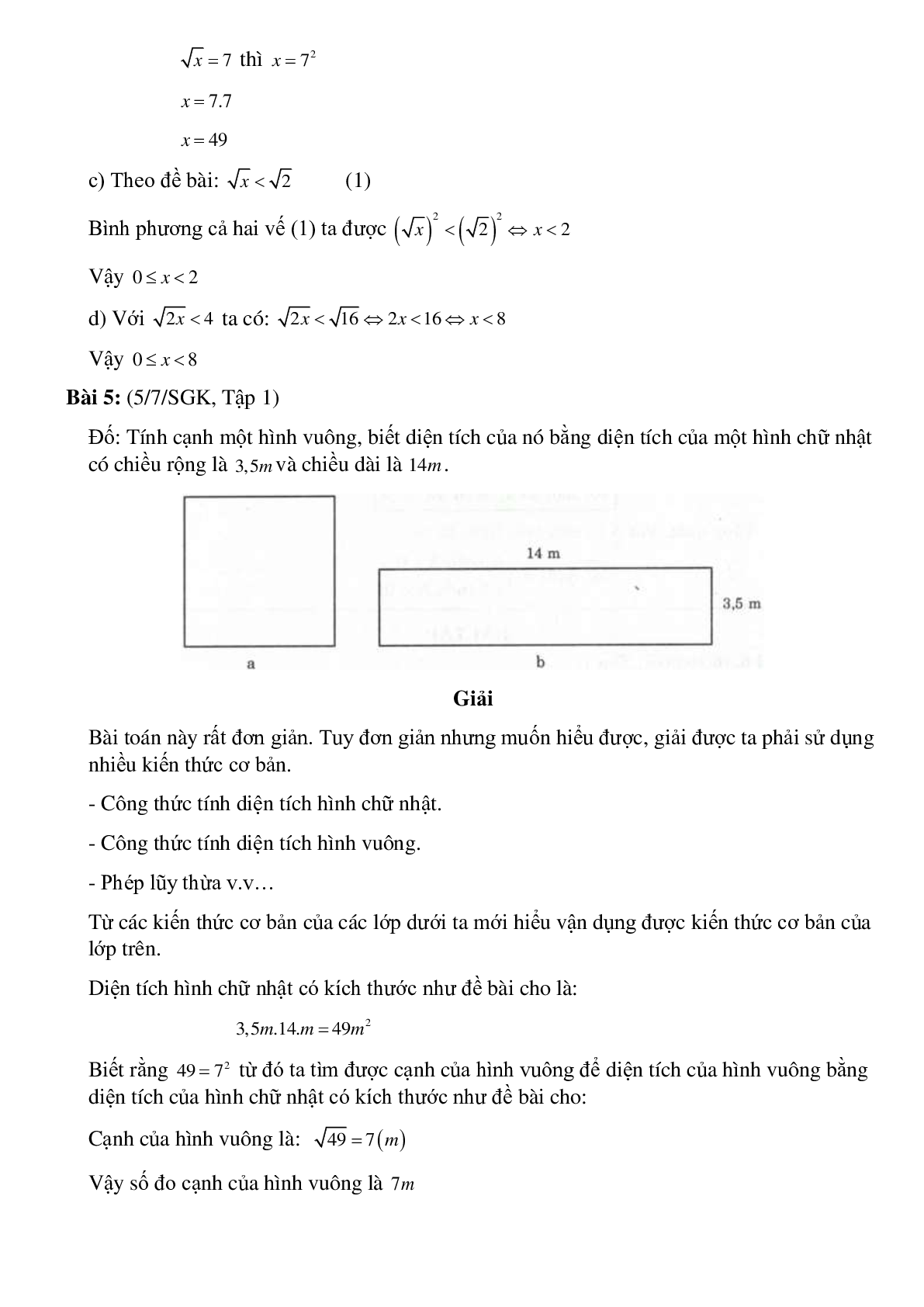 Bài tập Căn bậc hai đại số lớp 9 (trang 3)