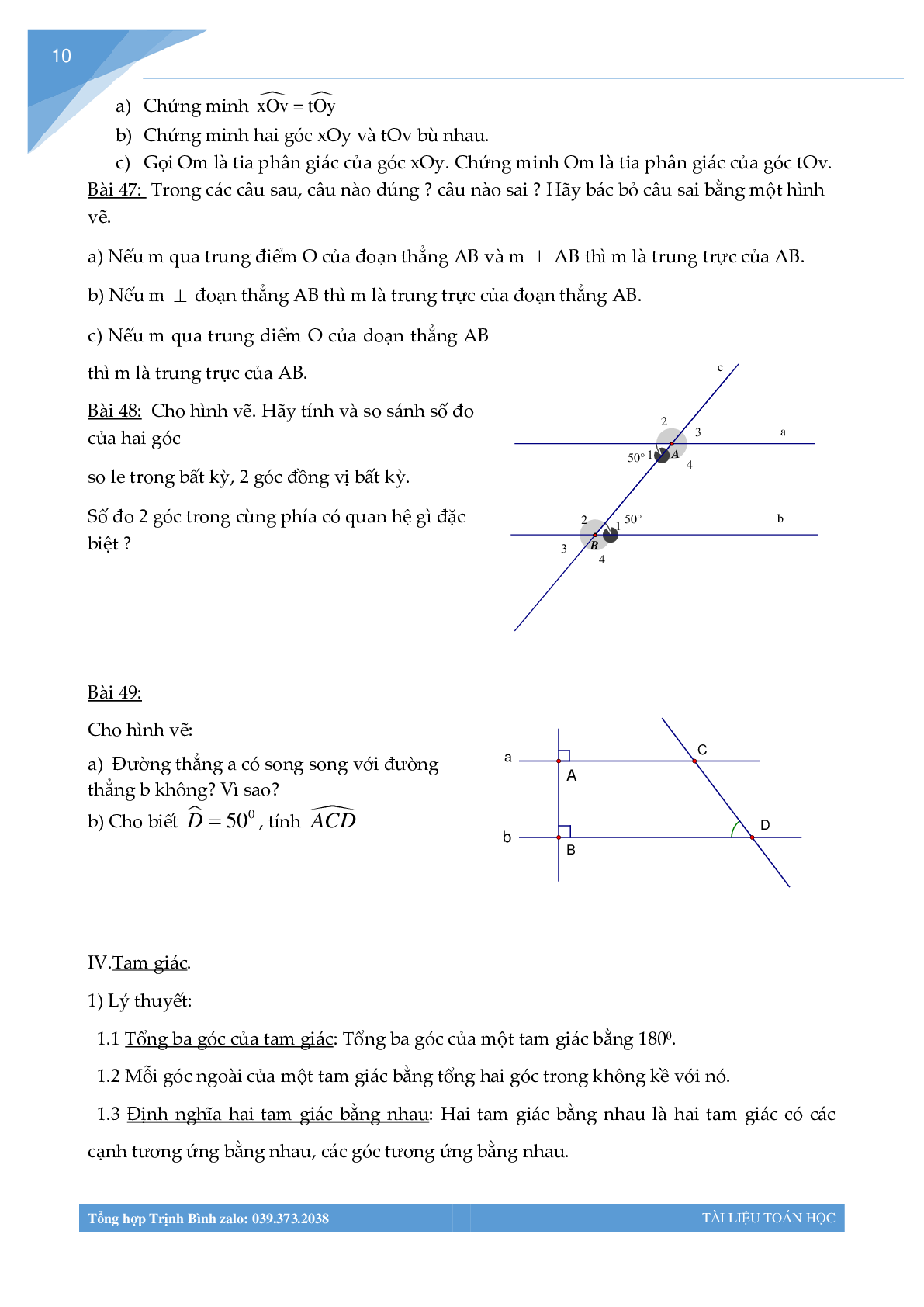 Đề cương ôn tập học kì 1 môn toán lớp 7 (trang 10)