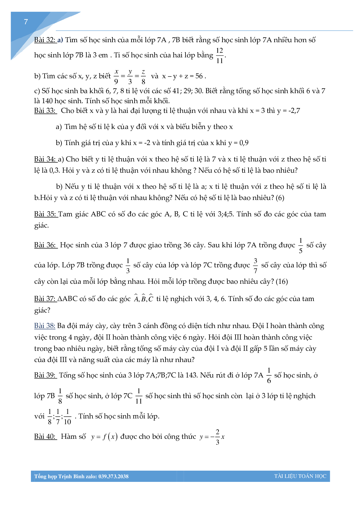 Đề cương ôn tập học kì 1 môn toán lớp 7 (trang 7)