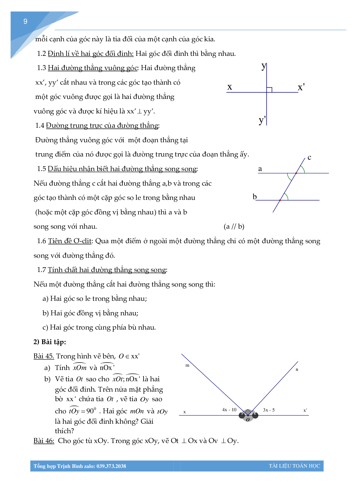Đề cương ôn tập học kì 1 môn toán lớp 7 (trang 9)