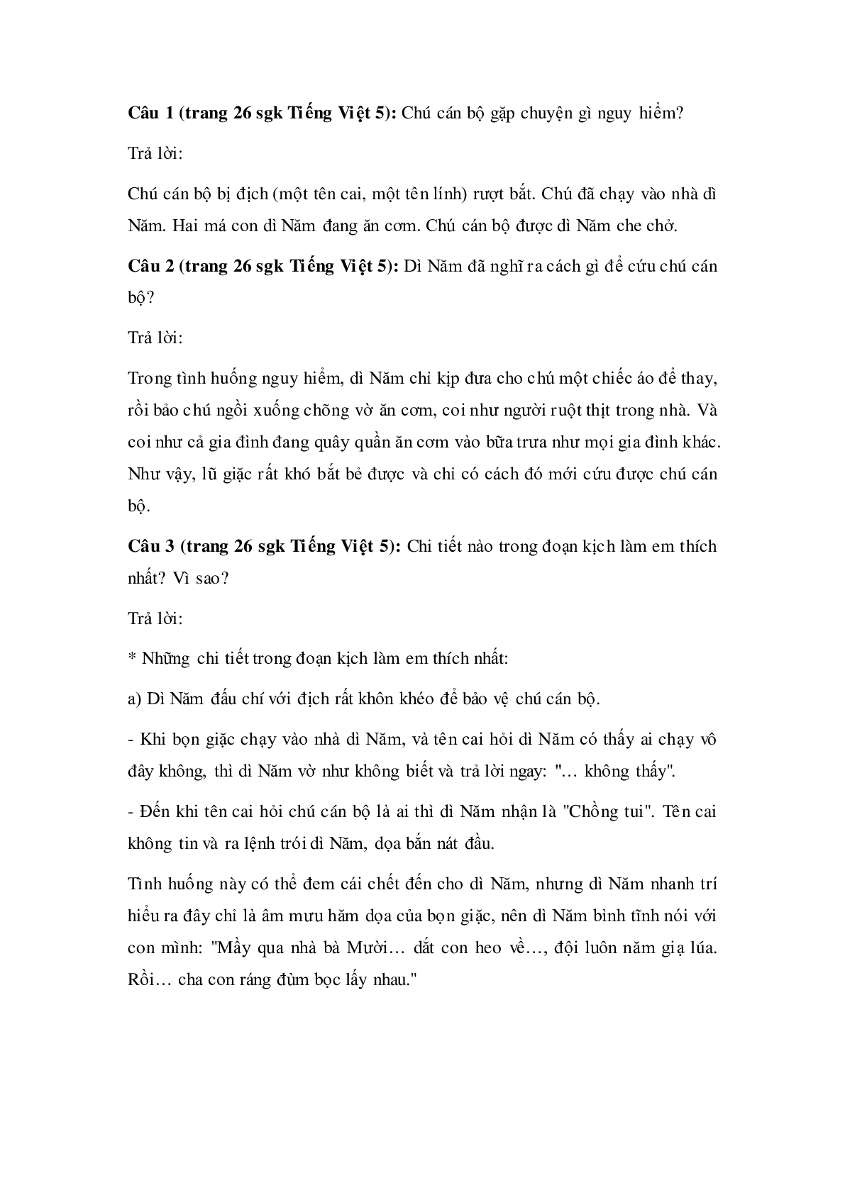 Soạn Tiếng Việt lớp 5: Tập đọc: Lòng dân mới nhất (trang 3)