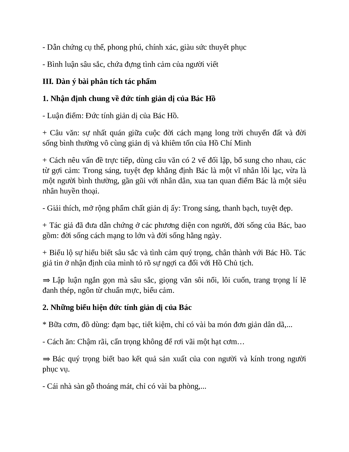 Sơ đồ tư duy bài Đức tính giản dị của Bác Hồ dễ nhớ, ngắn nhất - Ngữ văn lớp 7 (trang 3)