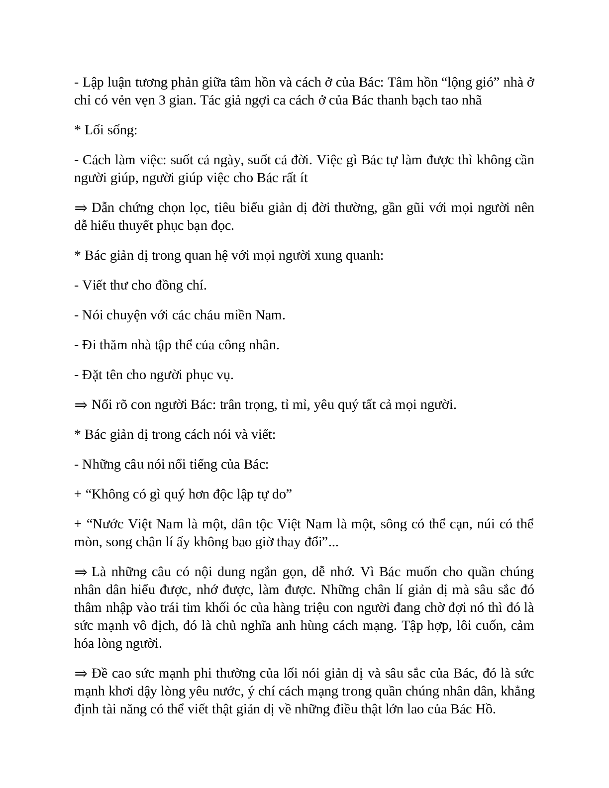 Sơ đồ tư duy bài Đức tính giản dị của Bác Hồ dễ nhớ, ngắn nhất - Ngữ văn lớp 7 (trang 4)