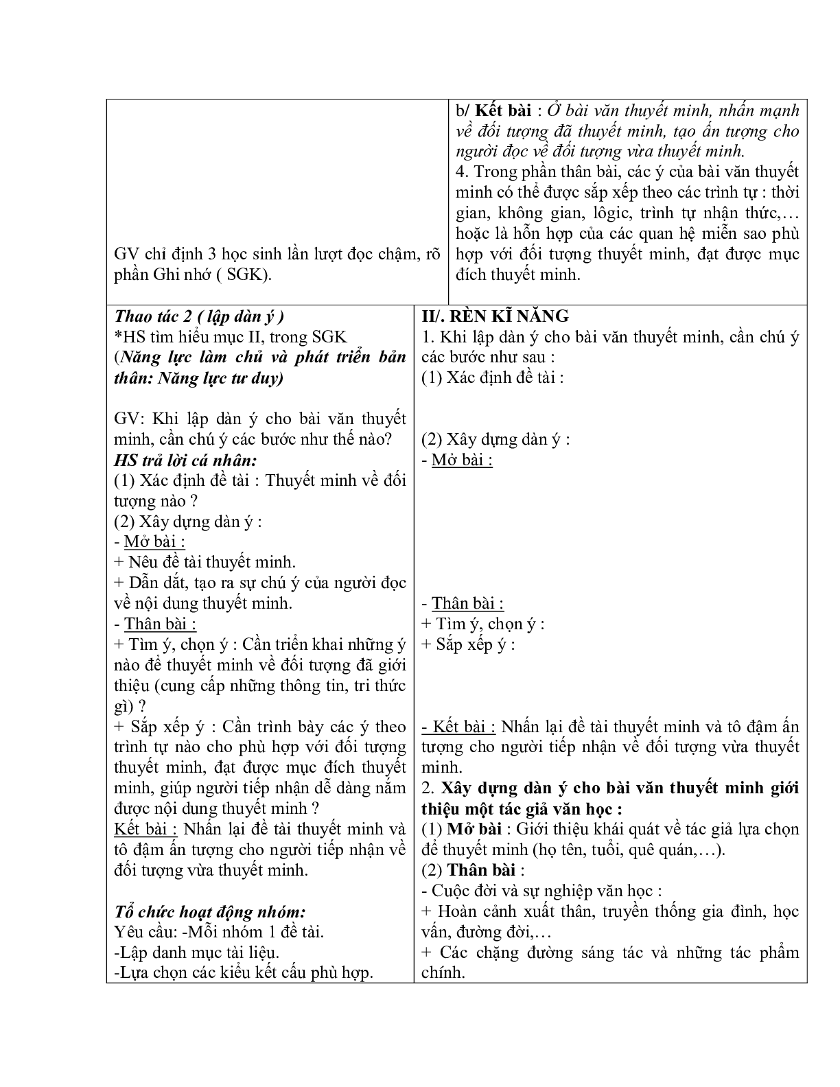 Giáo án ngữ văn lớp 10 Tiết 59: Lập dàn ý văn bản thuyết minh (trang 3)