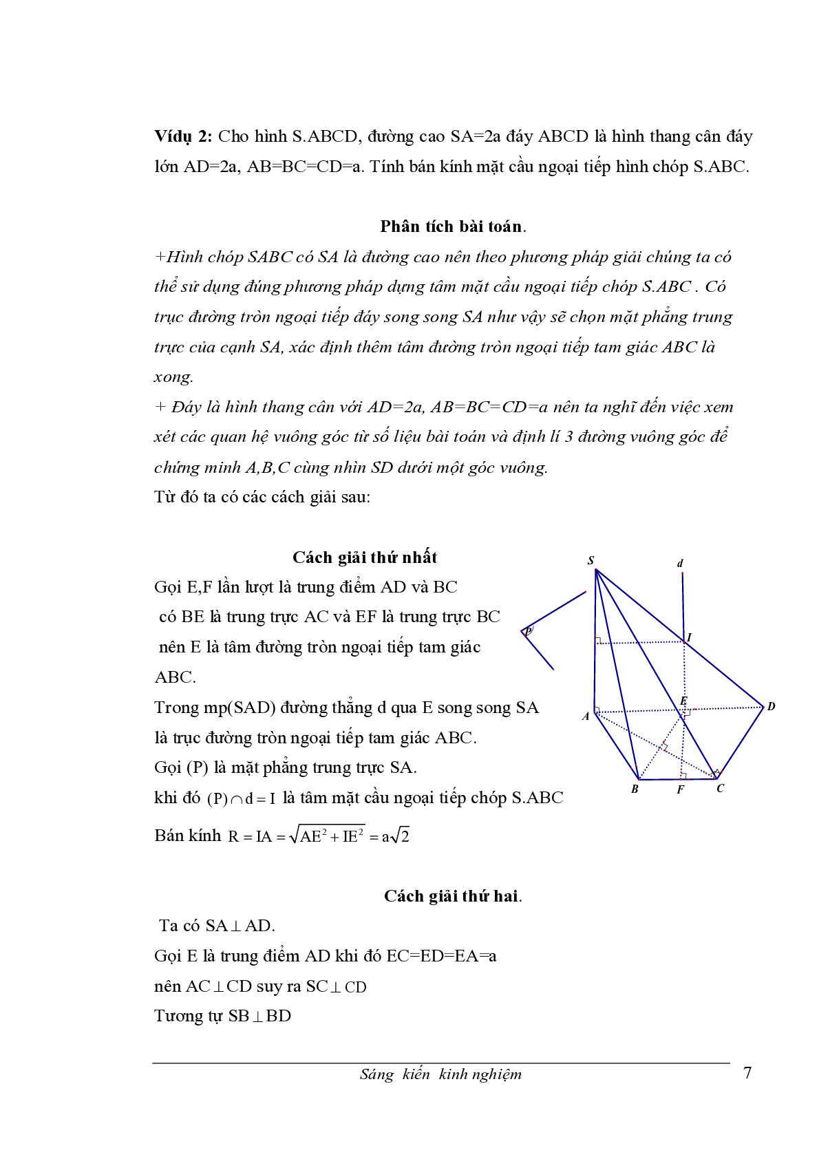 Chuyên đề Mặt cầu ngoại tiếp hình chóp (trang 7)