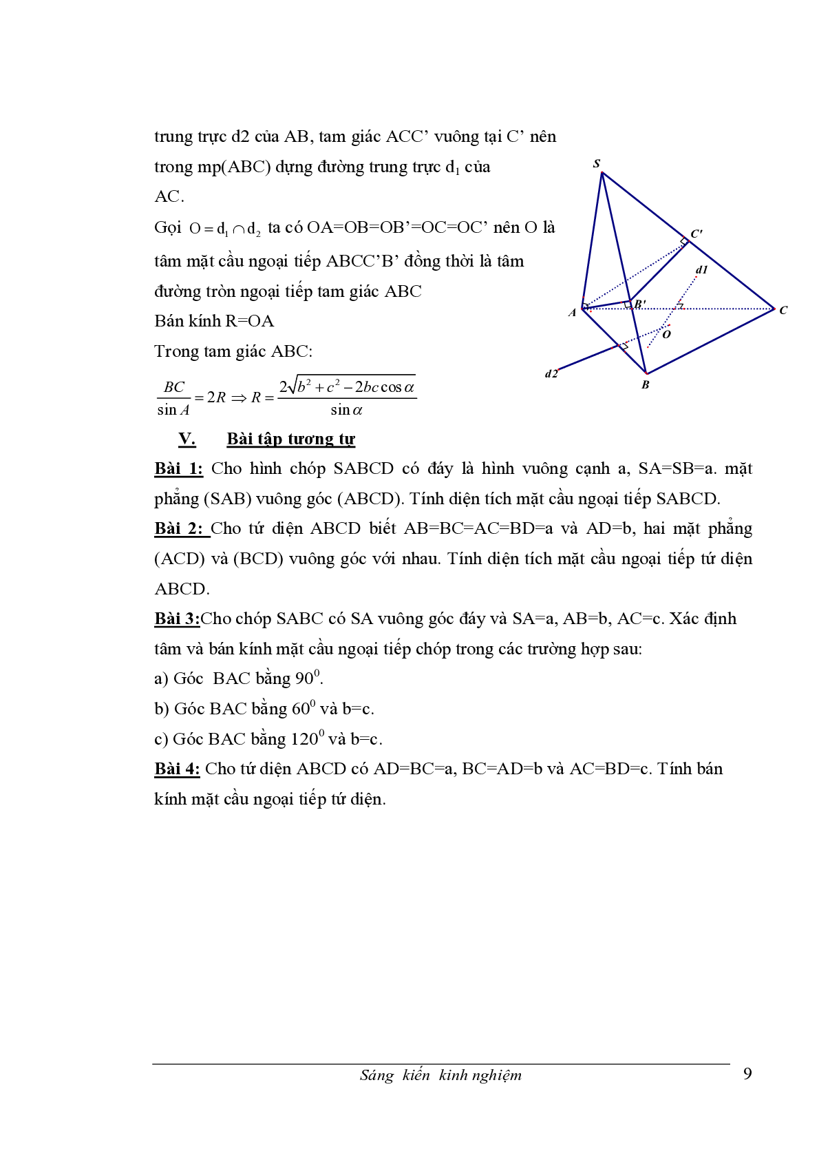 Chuyên đề Mặt cầu ngoại tiếp hình chóp (trang 9)