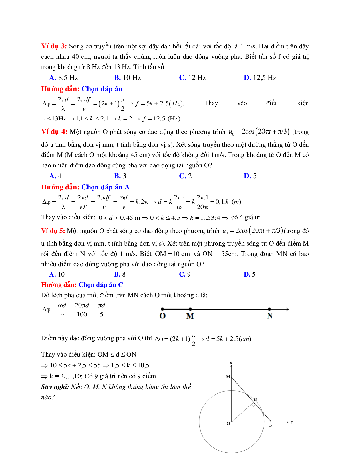 Các dạng bài toán liên quan đến phương trình sóng môn Vật lý lớp 12 (trang 2)