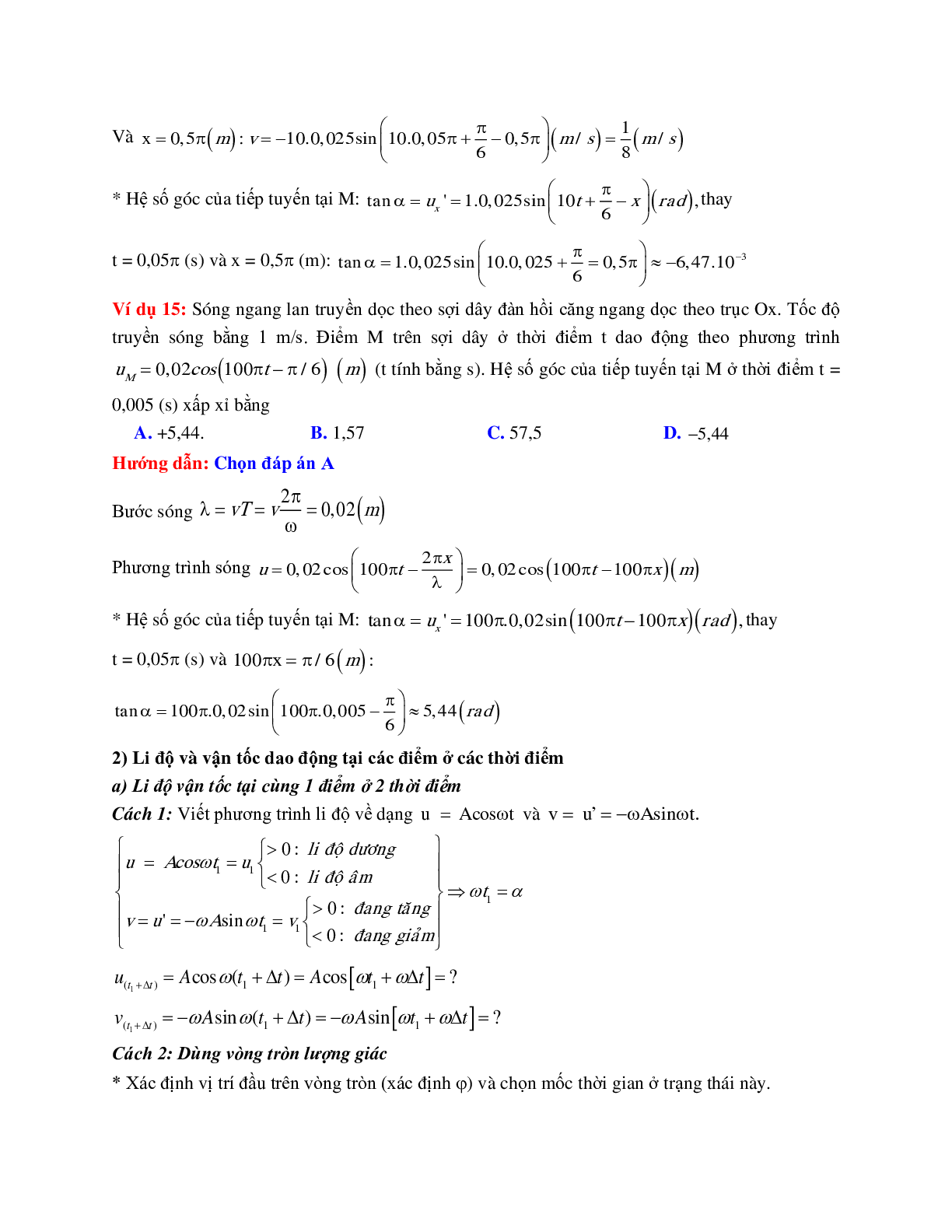Các dạng bài toán liên quan đến phương trình sóng môn Vật lý lớp 12 (trang 7)