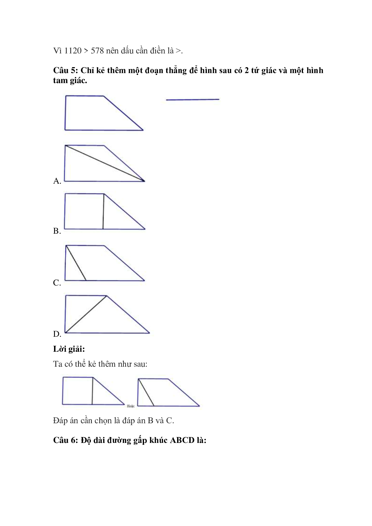 Trắc nghiệm Ôn tập về hình học (chương 1) có đáp án – Toán lớp 3 (trang 3)