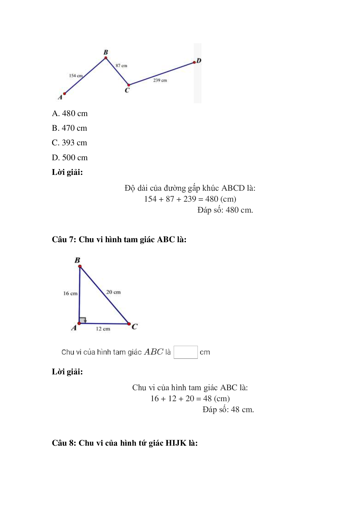 Trắc nghiệm Ôn tập về hình học (chương 1) có đáp án – Toán lớp 3 (trang 4)