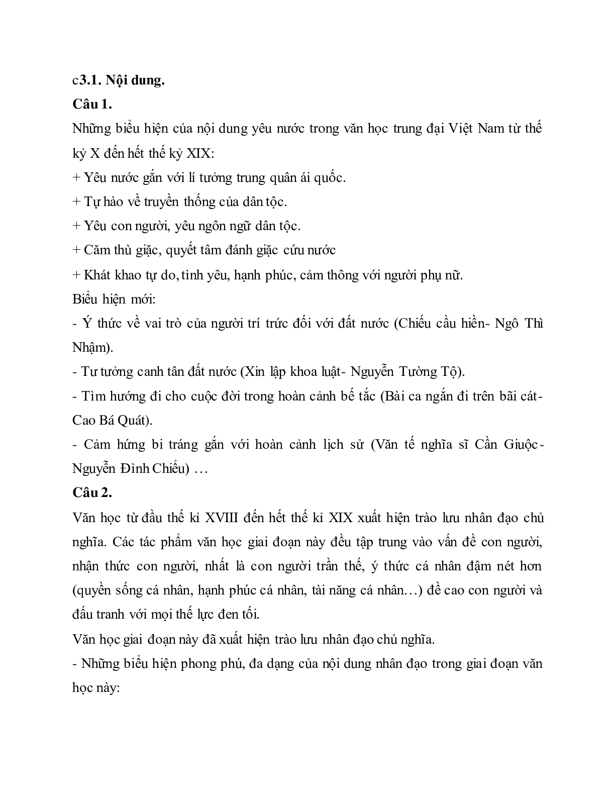 Soạn bài Ôn tập văn học trung đại Việt Nam - ngắn nhất Soạn văn 11 (trang 10)