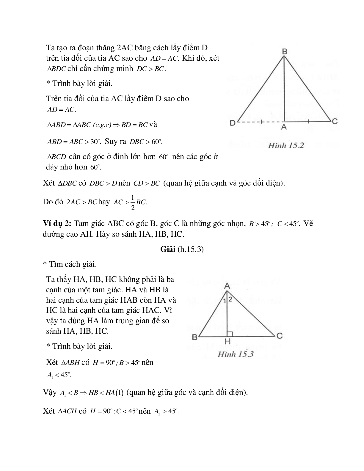 Phương pháp giải bài tập về Quan hệ giữa góc và cạnh đối diện trong một tam giác chọn lọc (trang 2)