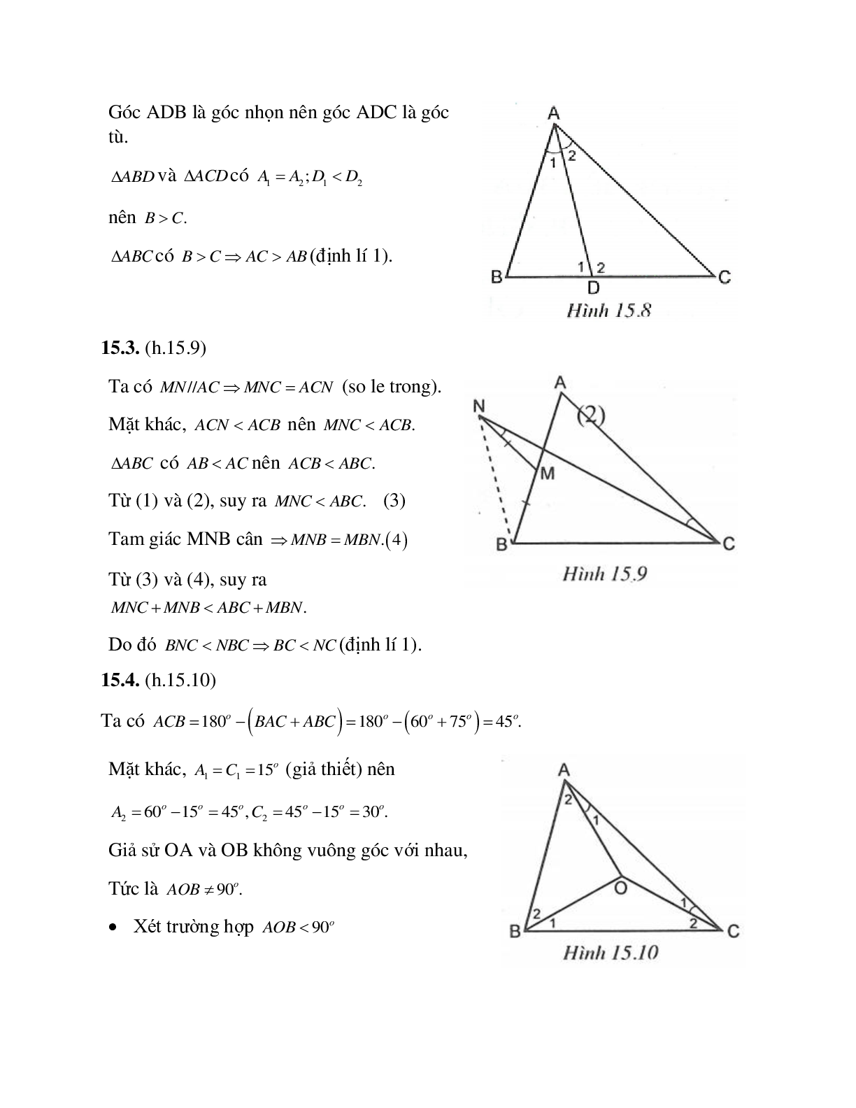 Phương pháp giải bài tập về Quan hệ giữa góc và cạnh đối diện trong một tam giác chọn lọc (trang 7)