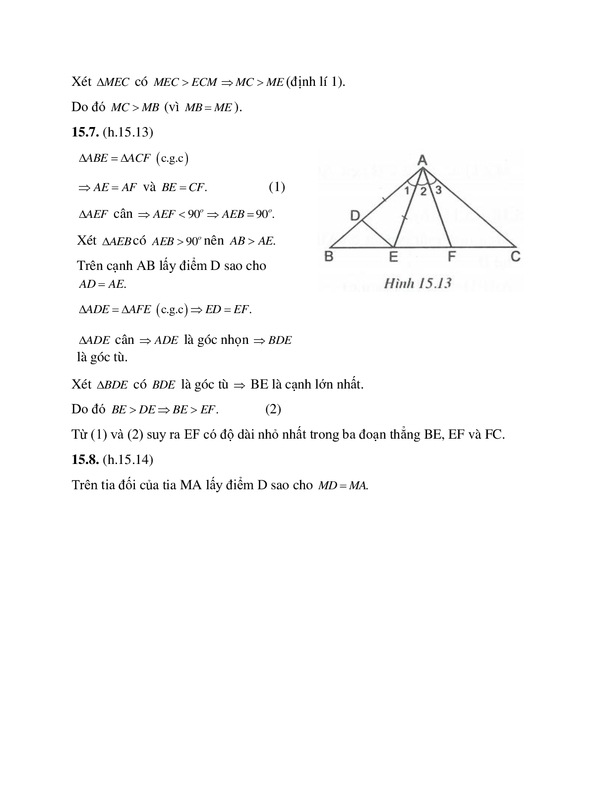 Phương pháp giải bài tập về Quan hệ giữa góc và cạnh đối diện trong một tam giác chọn lọc (trang 9)