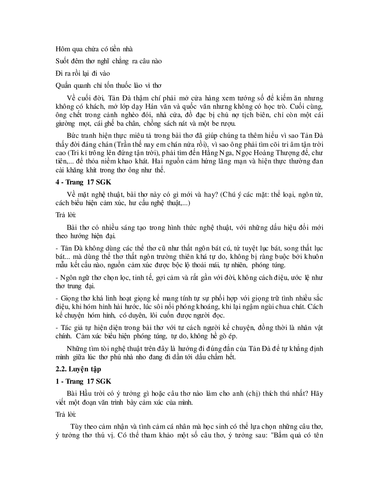 Soạn bài Hầu trời - ngắn nhất Soạn văn 11 (trang 6)