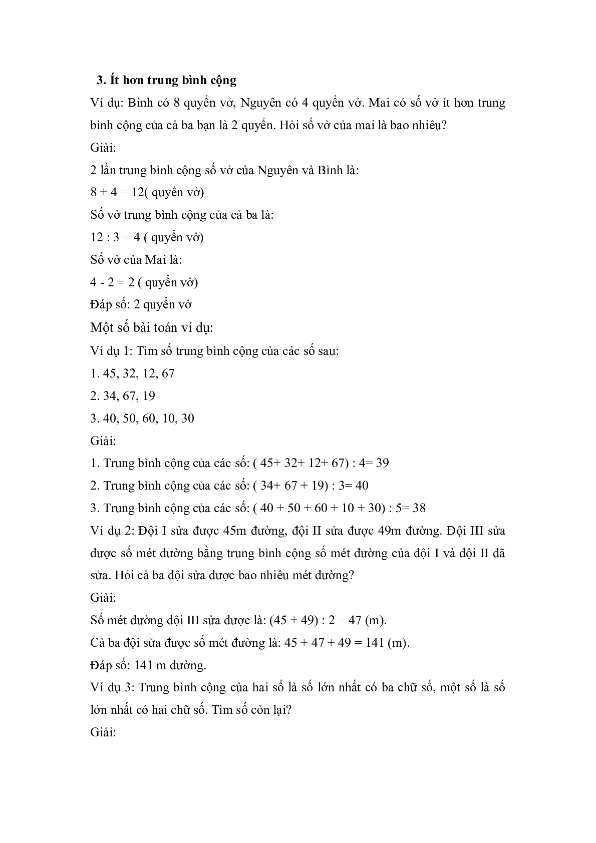 3 dạng toán về Trung bình cộng - Toán lớp 4 (trang 3)