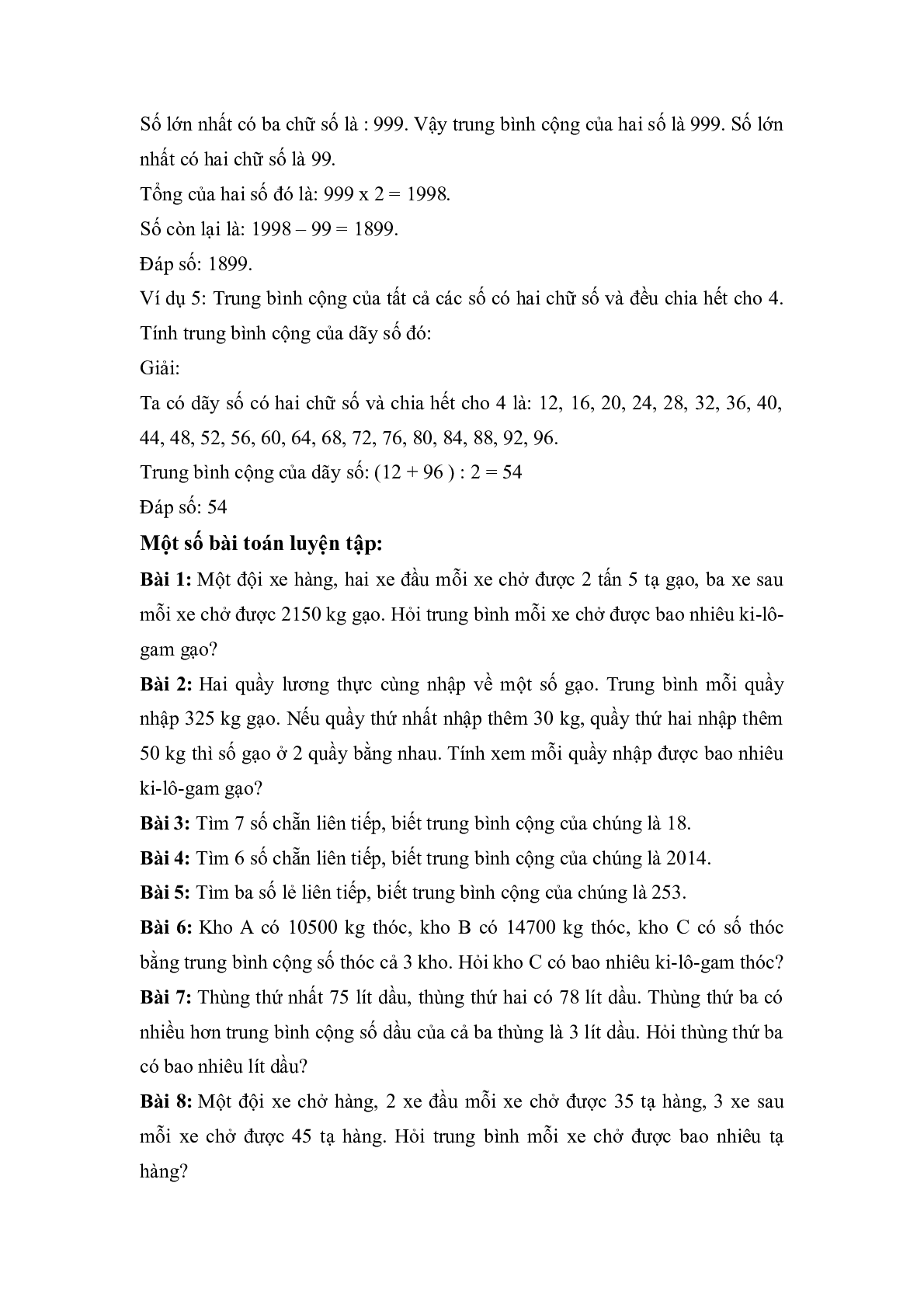 3 dạng toán về Trung bình cộng - Toán lớp 4 (trang 4)