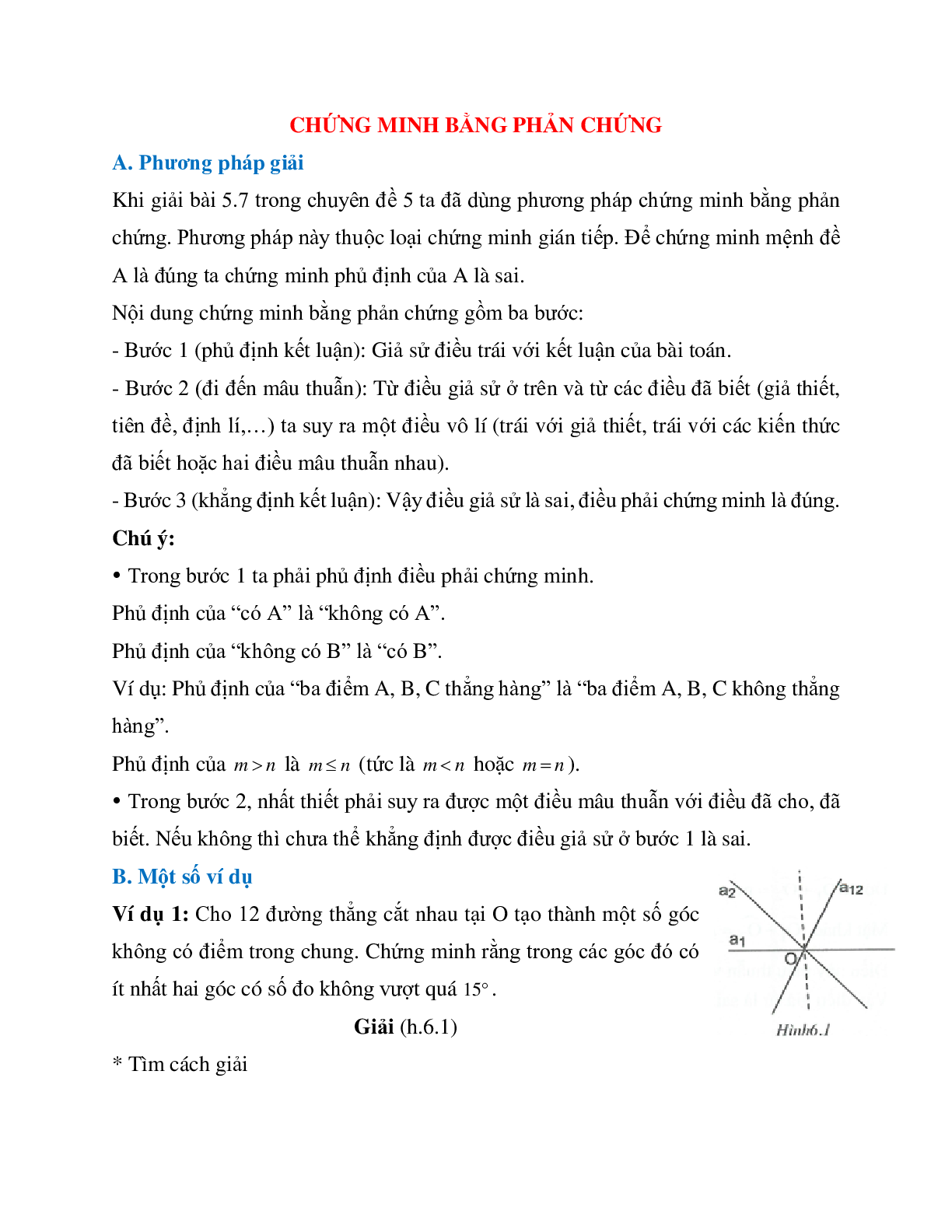 Phương pháp giải và bài tập về Chứng minh bằng phản chứng hình học lớp 7 có lời giải (trang 1)