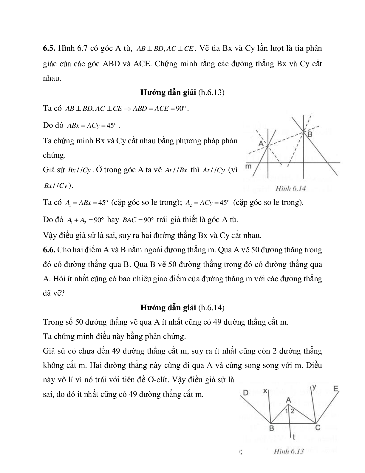 Phương pháp giải và bài tập về Chứng minh bằng phản chứng hình học lớp 7 có lời giải (trang 6)