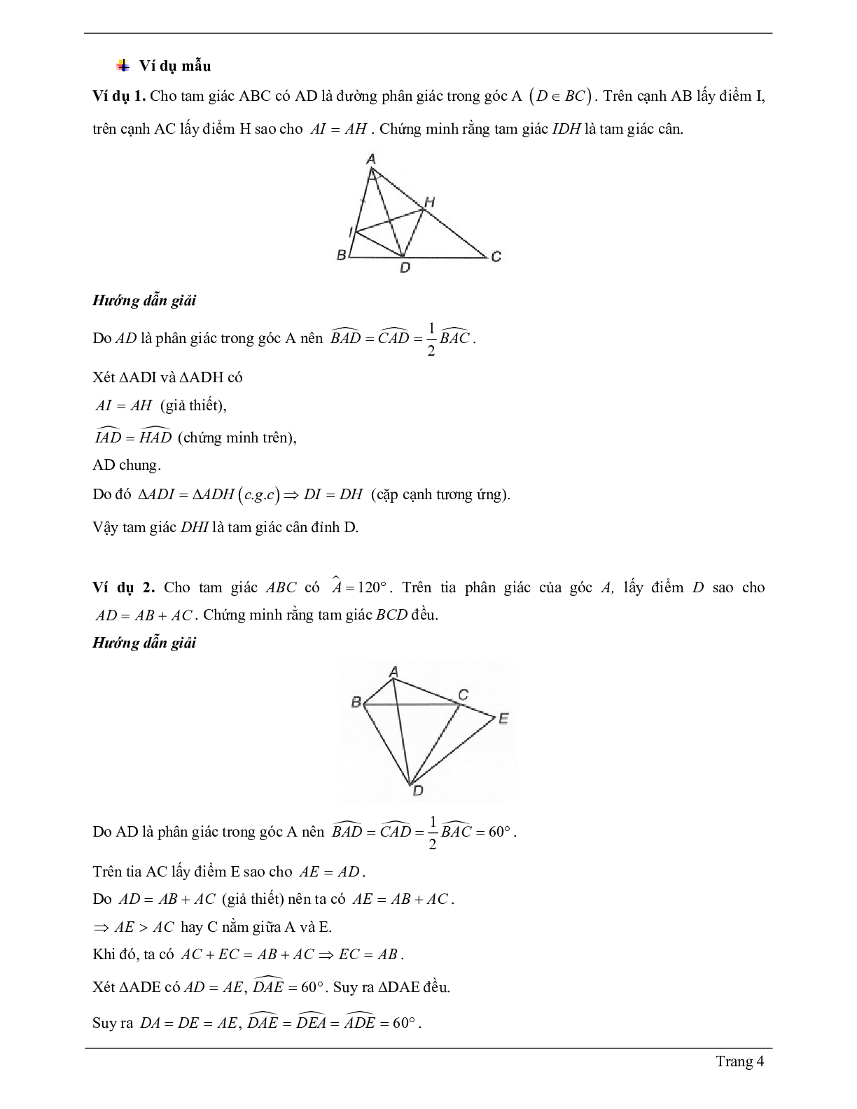 Lý thuyết Toán 7 có đáp án: Tam giác cân (trang 4)