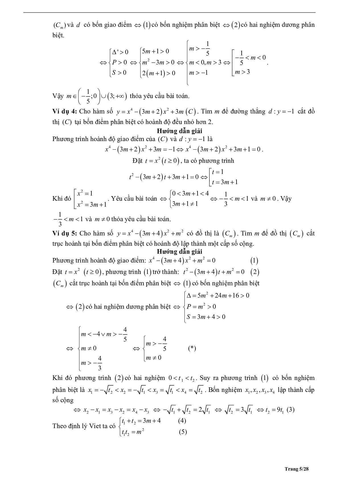 Tóm tắt lý thuyết và bài tập trắc nghiệm về tương giao giữa hai đồ thị hàm số (trang 5)