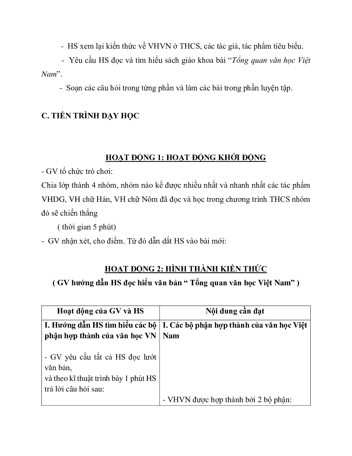 Giáo án ngữ văn lớp 10 Tiết 1, 2: Tổng quan văn học Việt Nam (trang 2)