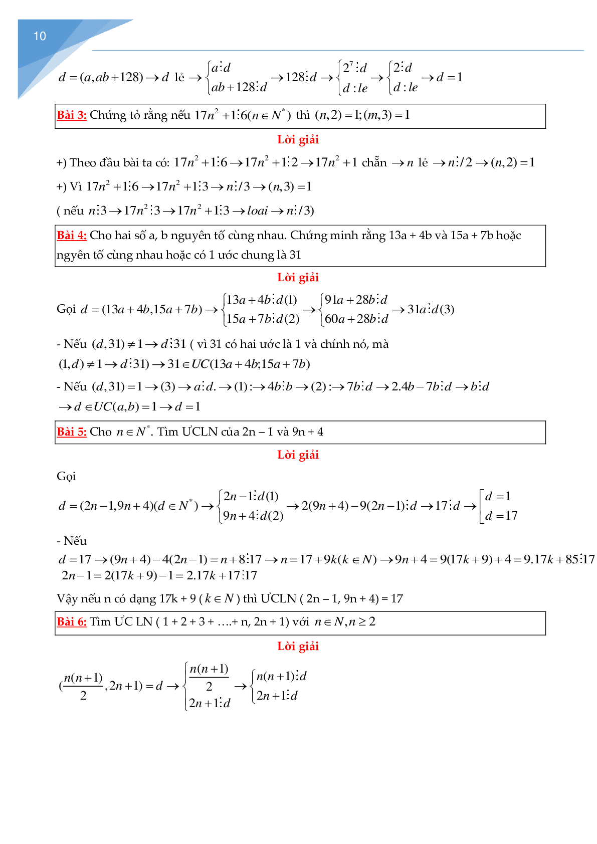 Các bài toán về ước chung lớn nhất và bội chung nhỏ nhất hay nhất (trang 10)