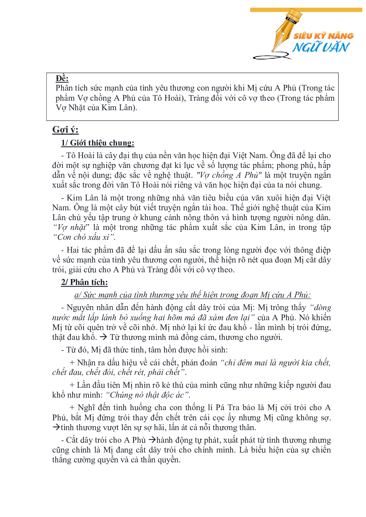MỘT SỐ ĐỀ NGHỊ LUẬN SO SÁNH VĂN HỌC LỚP 12 HAY NHẤT (trang 5)
