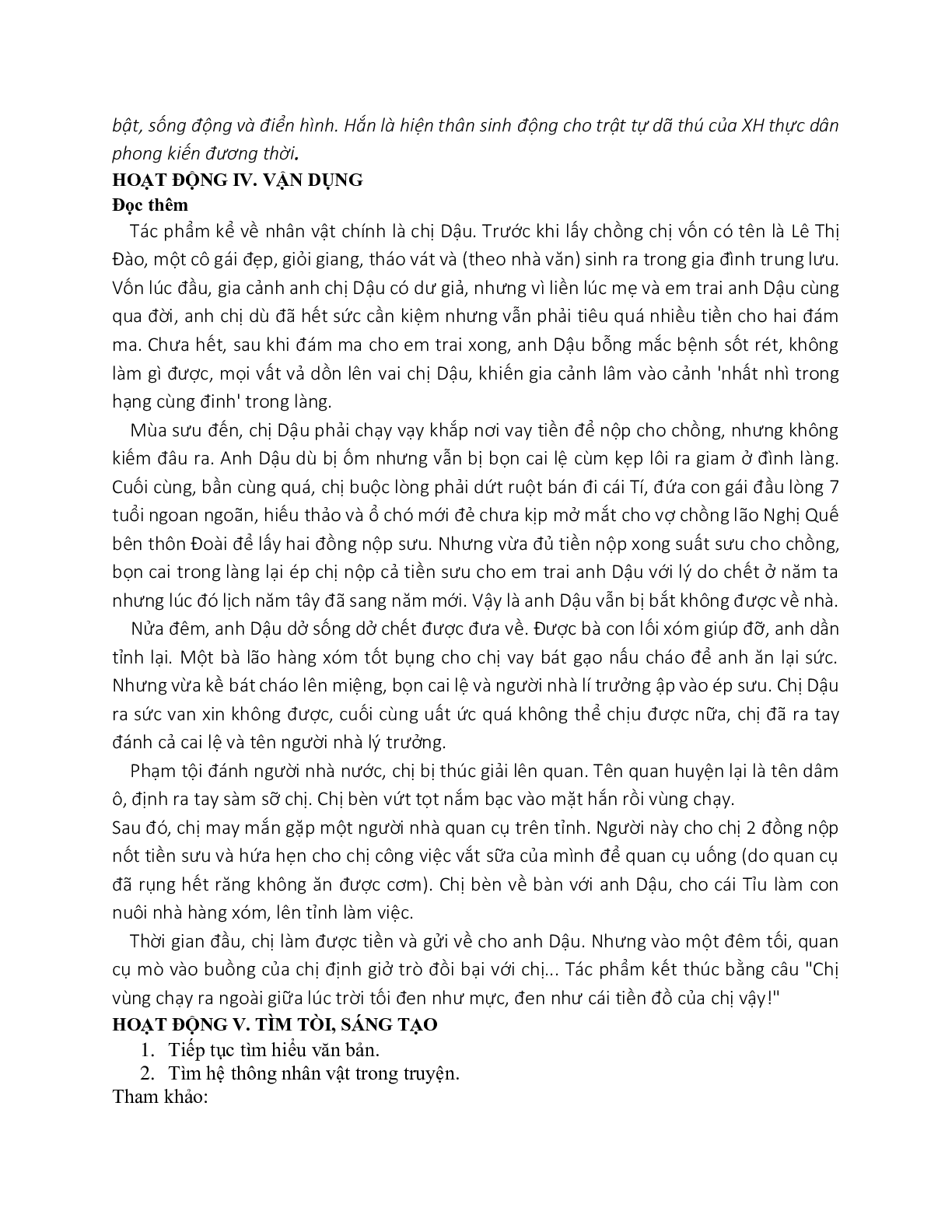 Giáo án ngữ văn lớp 8 Tuần 2 Tiết 8: Tức nước vỡ bờ mới nhất (trang 5)