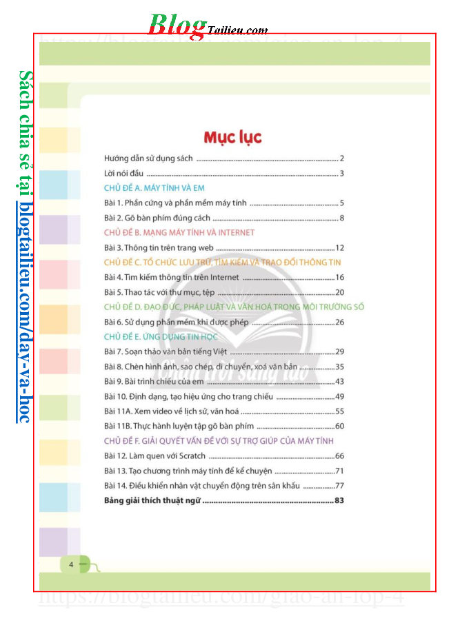 Tin học lớp 4 Chân trời sáng tạo pdf (trang 5)