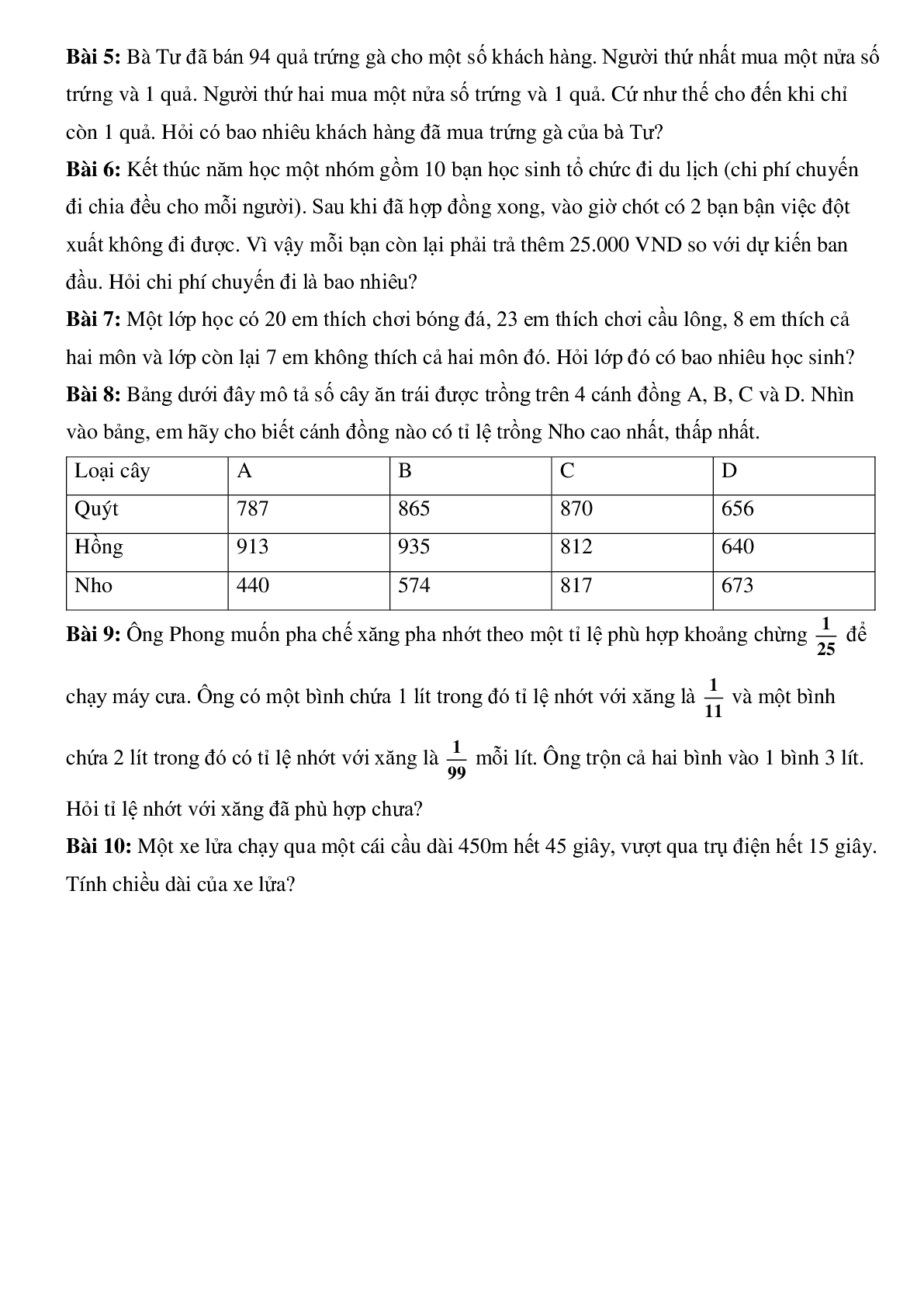 Tổng hợp các bài toán thực tế - Ôn thi vào lớp 10 (trang 3)