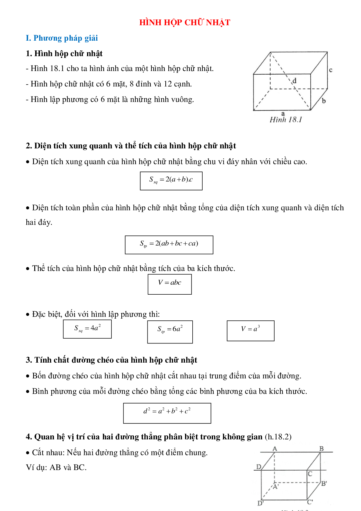 Hình hộp chữ nhật - Hình học toán 8 (trang 1)