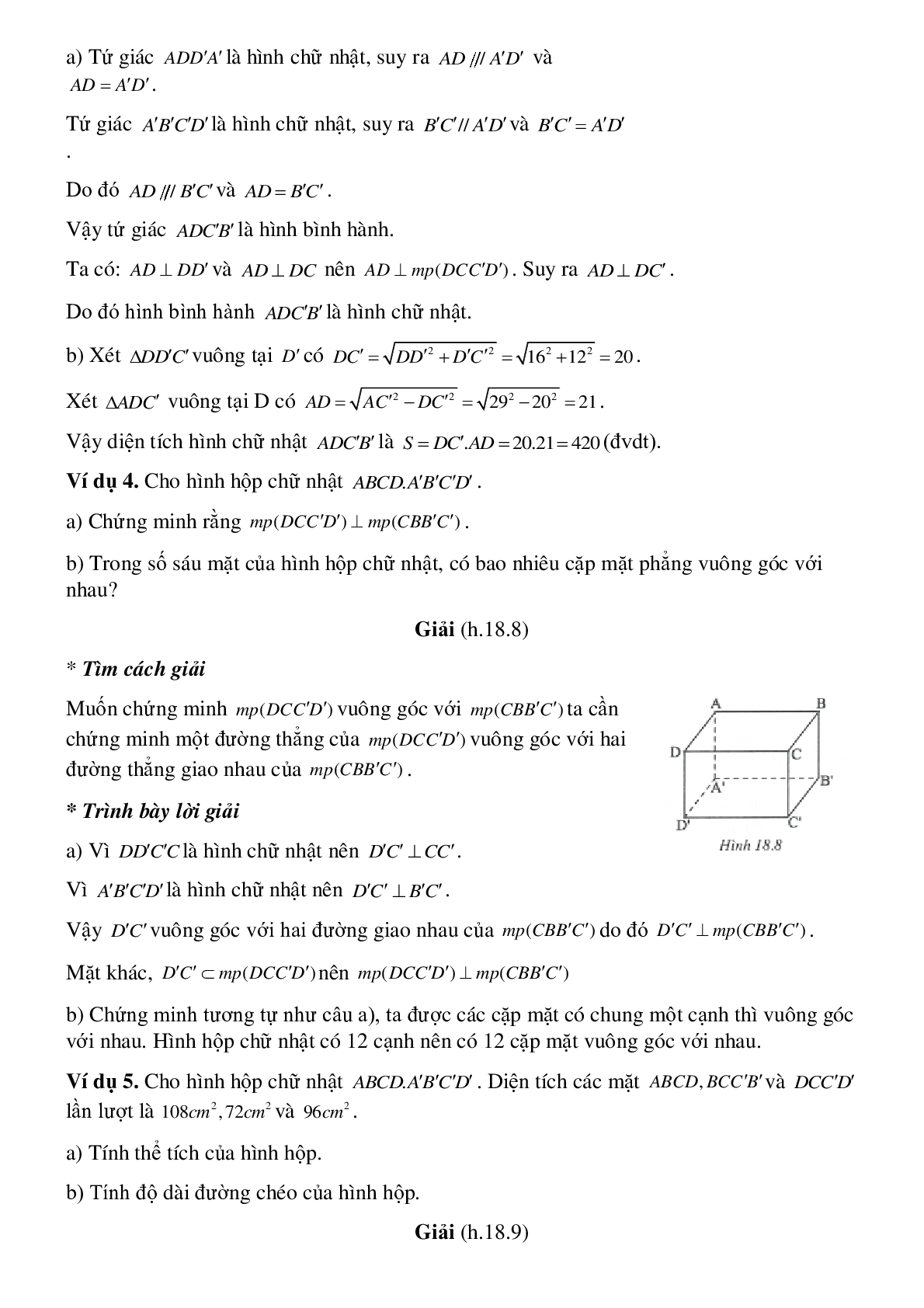 Hình hộp chữ nhật - Hình học toán 8 (trang 4)