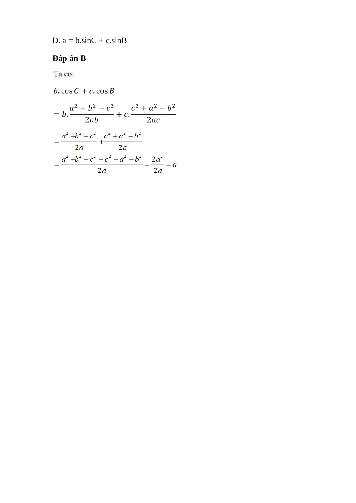 Trắc nghiệm Hệ thức lượng trong tam giác (phần 3) có đáp án – Toán lớp 10 (trang 9)