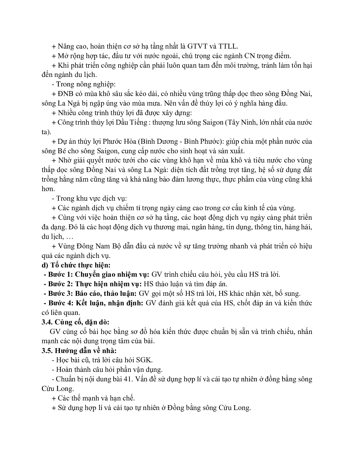 Giáo án Địa lí 12 Bài 39 Vấn đề khai thác lãnh thổ theo chiều sâu ở Đông Nam Bộ mới nhất (trang 6)