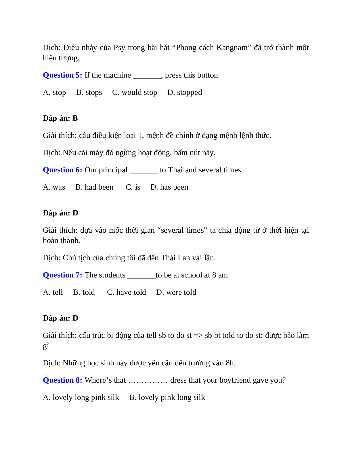 Trắc nghiệm Tiếng Anh 10 mới Unit 3 có đáp án: Music (trang 5)