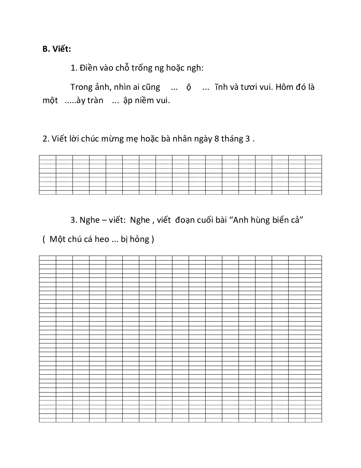 Bộ 8 đề Ôn thi Học kì 2 môn Tiếng Việt lớp 1 chọn lọc (trang 9)